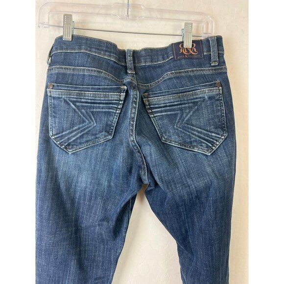 Rock & Republic Sz 4 Emo Style Skinny Jeans Medium Dark Wash EUC - Picture 4 of 9